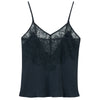 Street chic camisole - Emerald green - 100% silk and lace